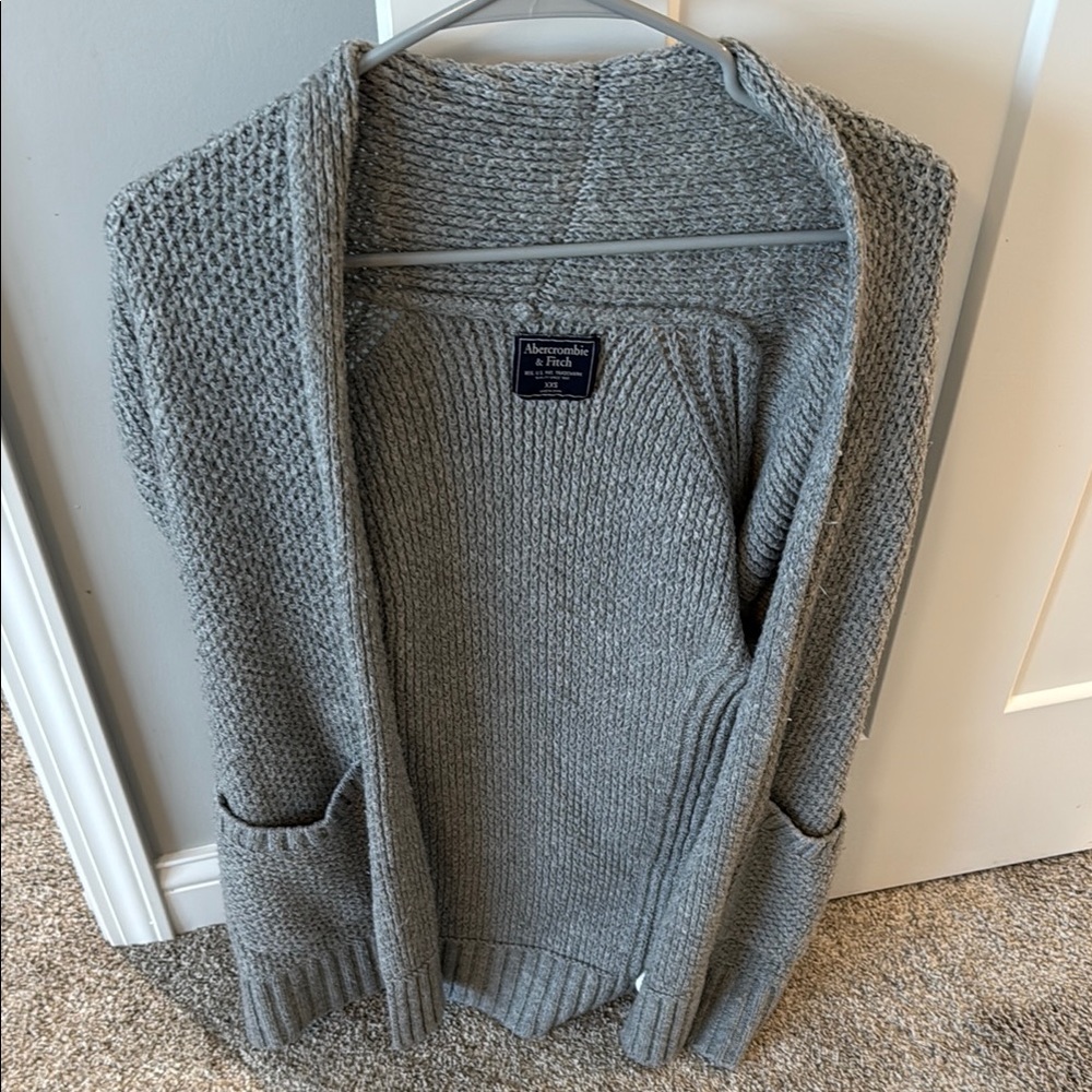 Abercrombie & Fitch Gray Cardigan Sweater